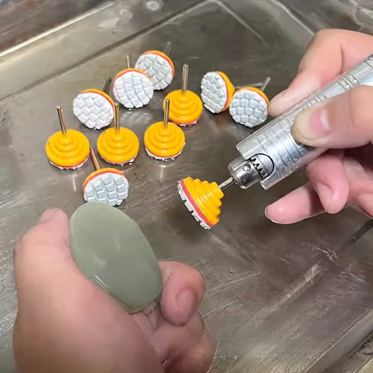 4pcs 1-Inch Integrated Wet Polishing Pads, Professional Jade Polishing Tools High Precision Grinding Discs for Jade Carving Gem