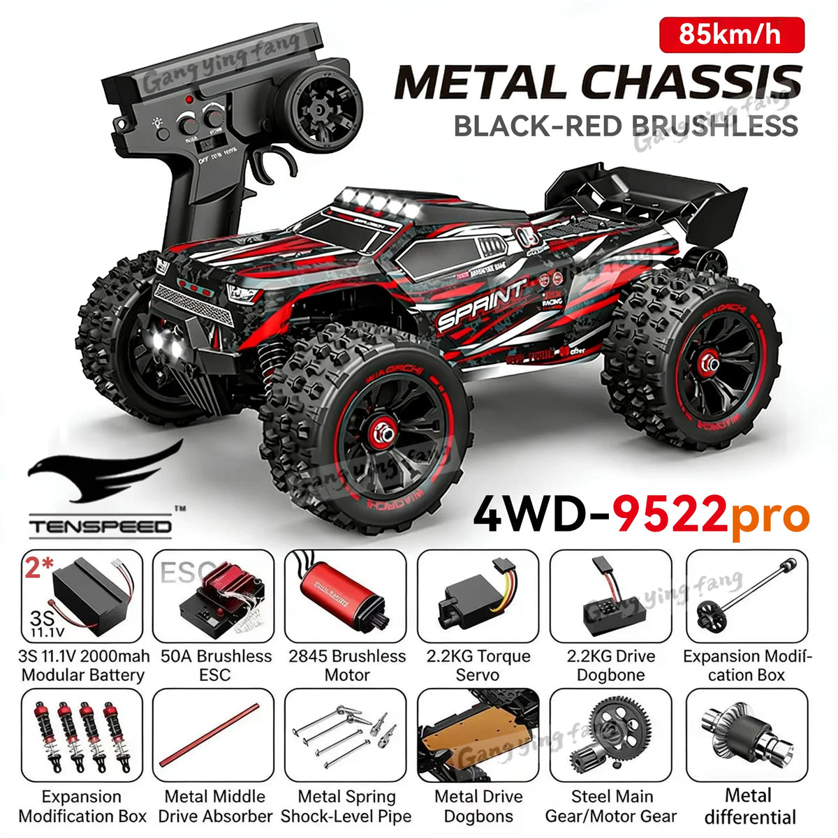 RC Car Brushless 4WD 9522PRO 85KM/H High Speed  Off-Road Drift Remote Control Car 1:16 Professional Racing Cars 9522 50KM/H