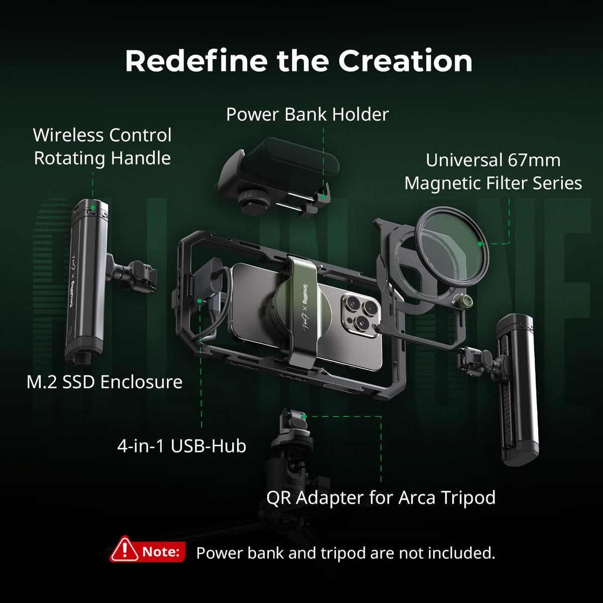 SmallRig x Brandon Li All-in-One Mobile Video Kit Universal Quick Release Phone Video Rig Kit for iPhone for Samsung w Grip 4596
