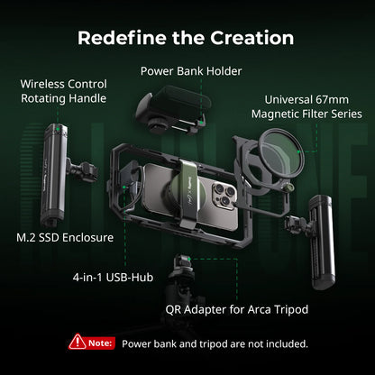 SmallRig x Brandon Li All-in-One Mobile Video Kit Universal Quick Release Phone Video Rig Kit for iPhone for Samsung w Grip 4596