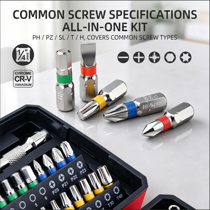 TINSOL 45PCS 1/4 Inch Drive Ratchet Screwdriver Socket Bit Set 72 Tooth CR-V Magnetic Bit Driver Auto Home Repair Tool Kit Case