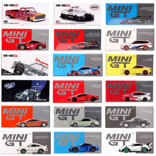 MiniGT 1/64 Scale  Nissan Skyline GTR Racing Z Honda Civic Cadillac V 911 GT3 McLaren Datsun 510 Pickup Truck  Car Model Toy