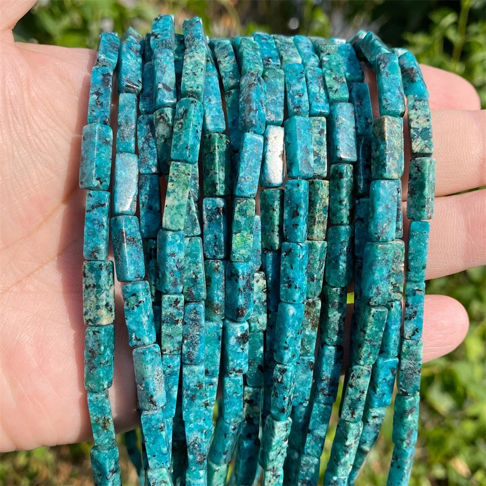 4x13mm Natural Stone Tube Rectangle Sea Sediment Lapis Lazuli Opal Amethysts Quartz Beads for Jewelry Making DIY Bracelet
