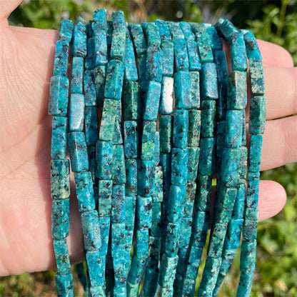 4x13mm Natural Stone Tube Rectangle Sea Sediment Lapis Lazuli Opal Amethysts Quartz Beads for Jewelry Making DIY Bracelet