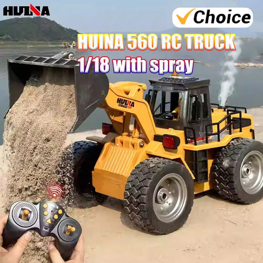 HUINA 1620 1/18 Rc Bulldozer Alloy Tractor Model 2.4G RC Crawler Radio Controlled Cars Trucks Engineering Car Boys Toys Gifts
