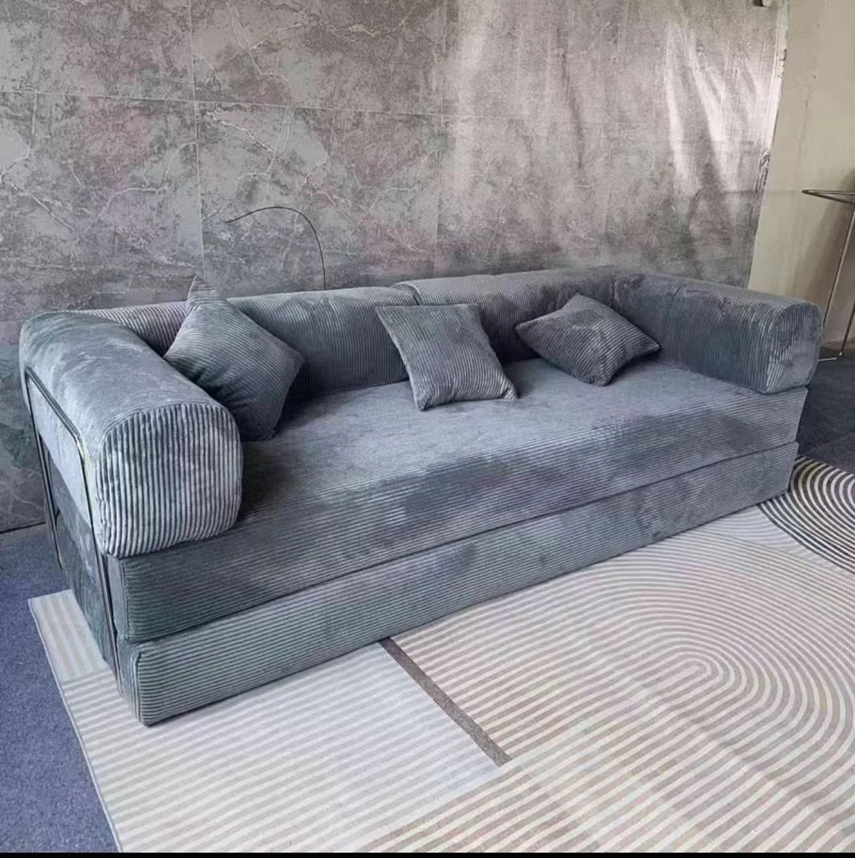 U-Shaped Sectional Couches for Living Room | Chenille Sofa with Double Chaise | 112 Inch Dark Grey Sectionals Couch, Customized