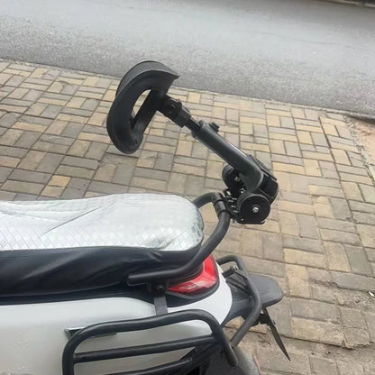Universal Foldable Telescopic Electric Vehicle Rear Seatback With Lumbar Support For Motorcycle Scooter E-Bike Adjustable