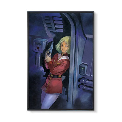 Gundam UC 0079 Frameless Canvas Print  Amuro RX-78 Poster Merchandise - Decorative Wall Art for Bedroom and Headboard