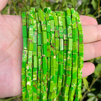 4x13mm Natural Stone Tube Rectangle Sea Sediment Lapis Lazuli Opal Amethysts Quartz Beads for Jewelry Making DIY Bracelet