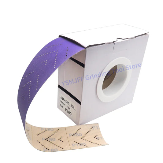 70 MM X 12 M Ceramic Abrasive Sheet Roll, Multi-Hole Pattern Abrasive Roll for Automotive, Coating Removal, Wood and Metal Sandi