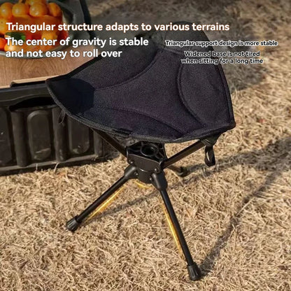 New Popular Outdoor Stool Folding Portable Triangular Stool Rotating Mazza Courtyard Subway Sketching Train Mazza Adjustable