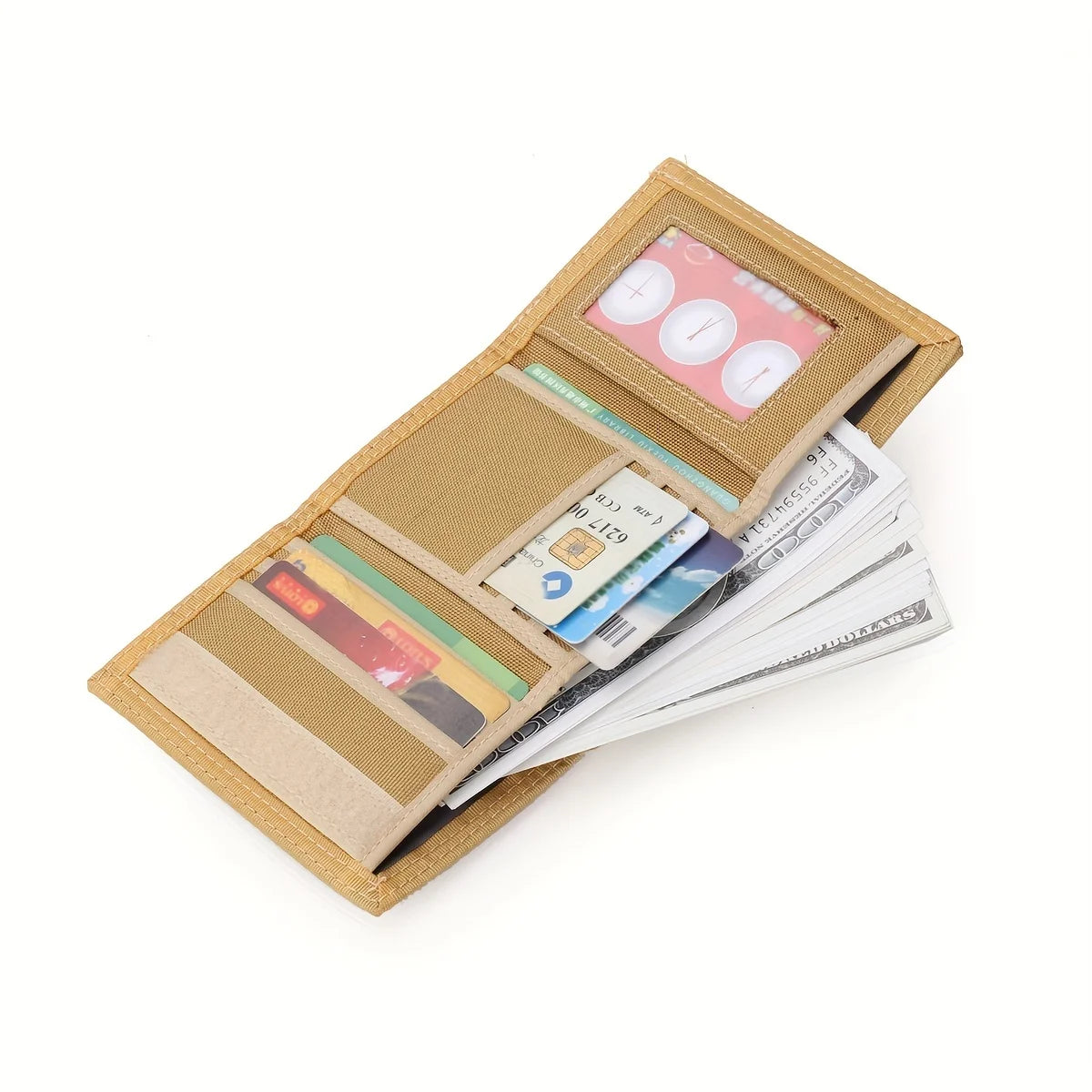 Korean Version, Wallet Zipper Coin Bag Multi-Function Classic Hot Wallet Khaki Card Bag Folding