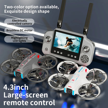 Mini Drone 8K HD-VR Dual-camera 180 ° ESC Optical Flow Obstacle Avoidance Motor Drone UAV Remote Control Quadcopter Universa Toy