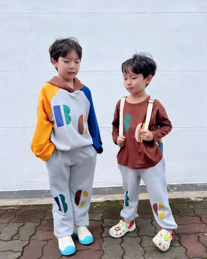 Autumn/Winter INS Korean Style Boys' and Girls' Cartoon Printed Underpants with Velvet Lace Up Guard Sports Children's Pants