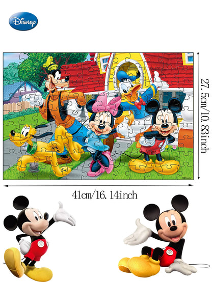 108PCS Disney Officially Licensed Mickey and Minnie Jigsaw Puzzles Early Education Toy Decorative Colorful Painting Every Piece