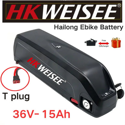 For Hailong 36V 48V 52V 15Ah 20Ah Battery For Bafang BBS02 BBS03 BBSHD Motor Hailong Battery Powerful and Long-Lasting Power