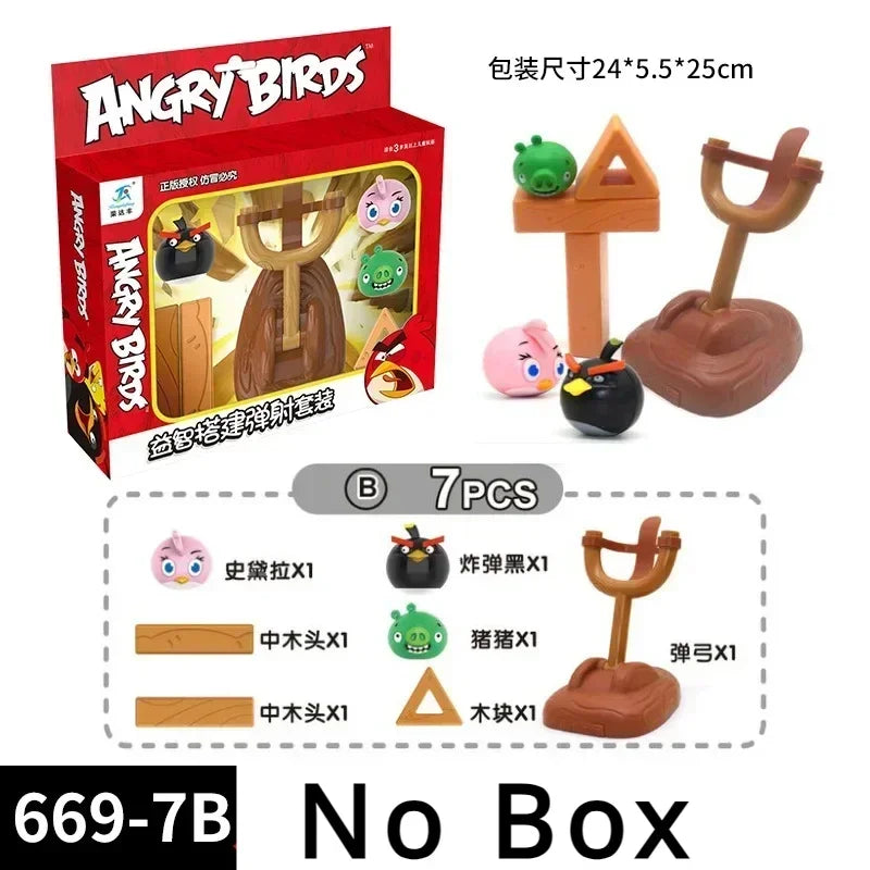 Angry Bird Action Figure Battle Red Black Chuck Bomb Matilda Terence Birds Fighting Blocks Slingshot Construction Kids Game Toy