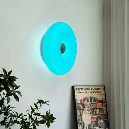 Light Luxury Bauhaus Donut-Style Ambient Table Lamp, Wall-Mounted Corridor Light, Dual-Purpose, Adjustable Rgb Starry Sky Lighting, Bedroom Bedside Lamp, Living Room and Dining Room Decoration.