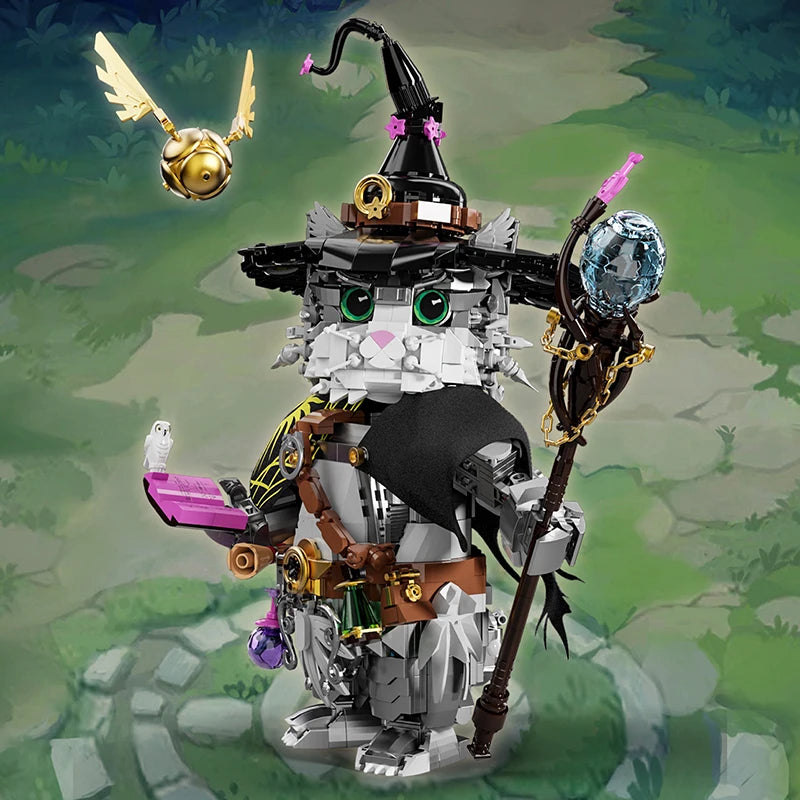 New 1400+pcs Wizard Cat Magic Animal Building Blocks Set Educational DIY Toys for Kids Adult Gifts MOC Creative Bricks Toy Model
