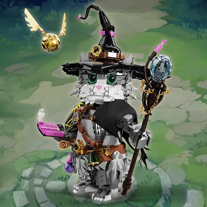 New 1400+pcs Wizard Cat Magic Animal Building Blocks Set Educational DIY Toys for Kids Adult Gifts MOC Creative Bricks Toy Model