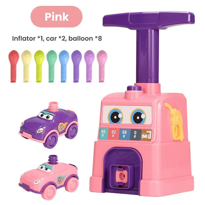 Children's Balloon Car Launcher Toy Balloon Powered Toys Inflatable Hand Push Mini Balloon Party Preschool Education Toy Gift