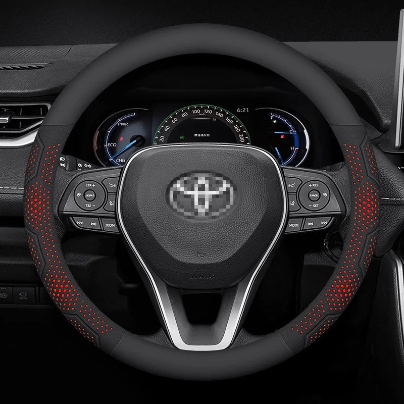 Carbon Fiber Steering Wheel Covers Suitable for Toyota Crown CHR, Yaris, Corolla, Auris, Rav4, Prius, Camry, Raize, Prado.