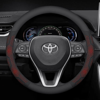 Carbon Fiber Steering Wheel Covers Suitable for Toyota Crown CHR, Yaris, Corolla, Auris, Rav4, Prius, Camry, Raize, Prado.