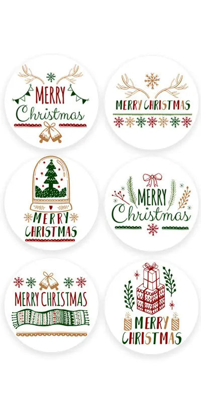 Christmas gift stickers decorative sealing sticker Merry Christmas Reward Self-adhesive labels  Day party
