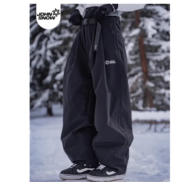 John Snow Winter Women And Men's Waterproof Ski Pants Outdoor High Quality Breathable Loose Snow Trousers Ski Snowboarding Pants