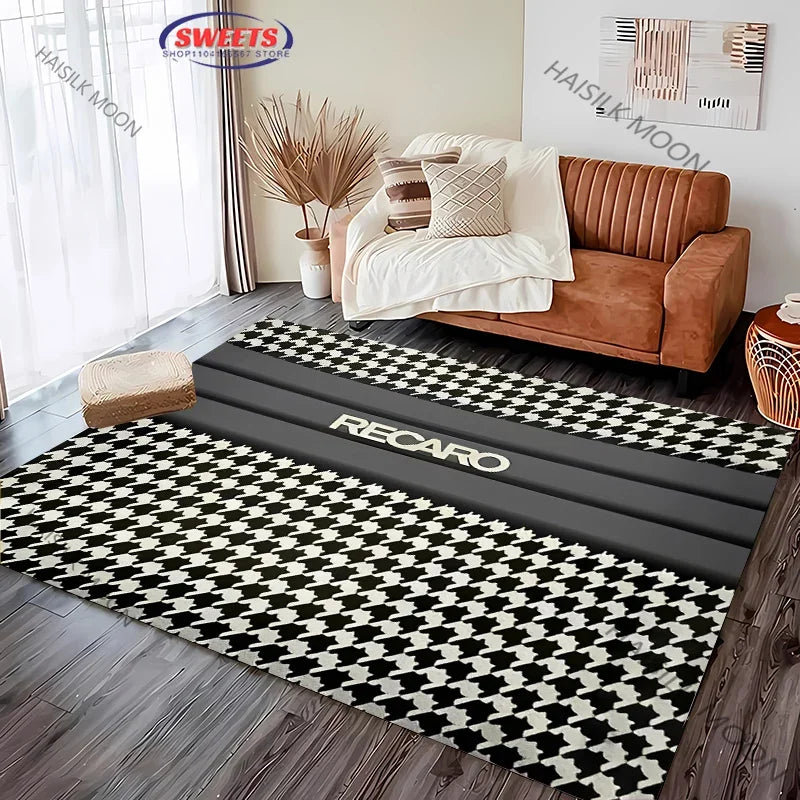 13 Styles R-Recaro Logo Pattern Printed Rug for Living Room, Bedroom, Office, Large Area,Stain Resistant Carpet,Stylish Gift Mat