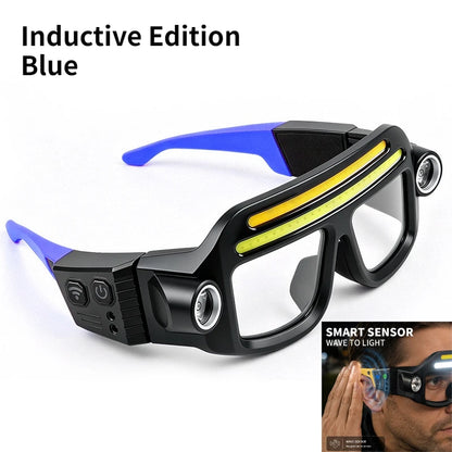 Rechargeable COB LED Glasses Headlight TYPE C Waterproof Lightweight Adjustable Angle Work Lamp for Car Maintenance Repair