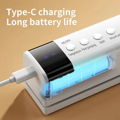 USB Charging Automatic Food Vacuum Sealing Machine, Portable Multifunctional Wireless Vacuum Packaging Machine, Can Inflate Air