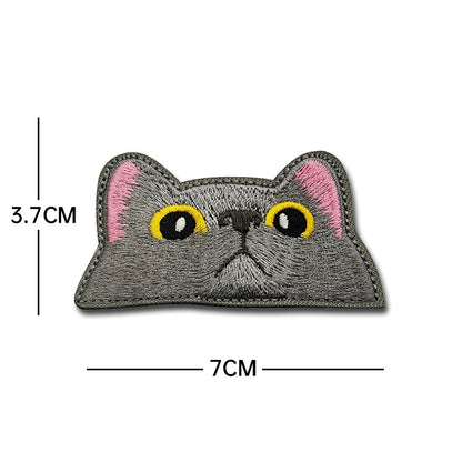 Cartoon Cat embroidery patch mouse luminous PVC Hook Loop armband outdoor DIY backpack Tactical Patches Backing