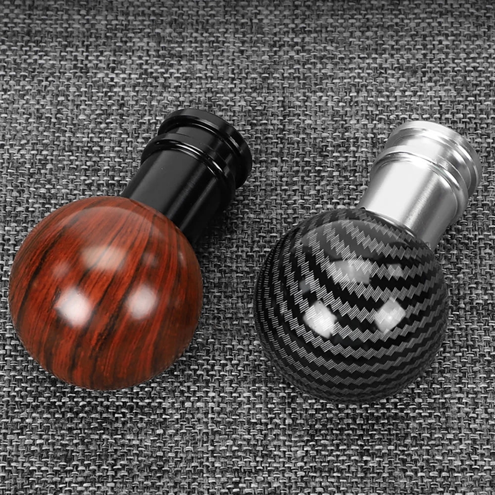 Mahogany Wood Grain Carbon Fibre Gear Shifter Knob Car Interior Manual/Automatic Transmission Universal Auto Gear Lever