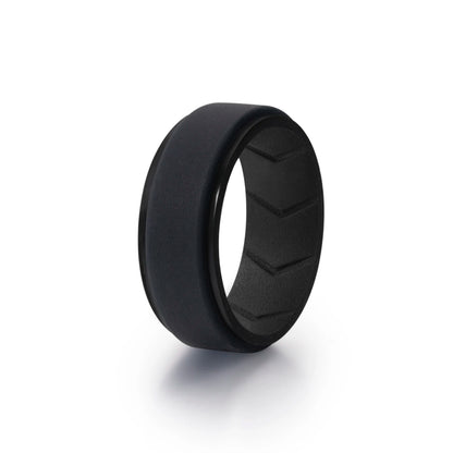7Pcs Colorful Silicone Rings for Men, 8mm Wide Rubber Wedding Bands, Soft Breathable Hypoallergenic Rings, US Size 7-15