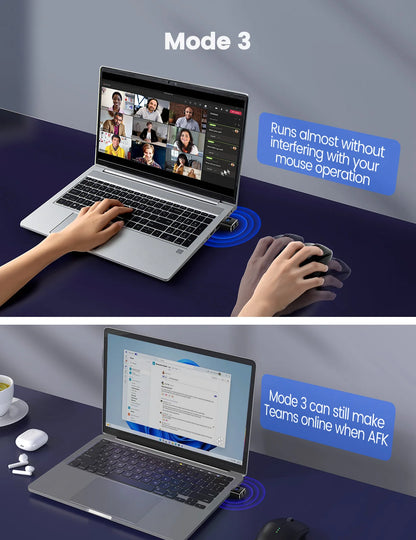 Vaydeer USB Mouse Jiggler Tiny Undetectable Mouse Mover with Separate Mode and ON/OFF Buttons,Digital Display and Protective Cov