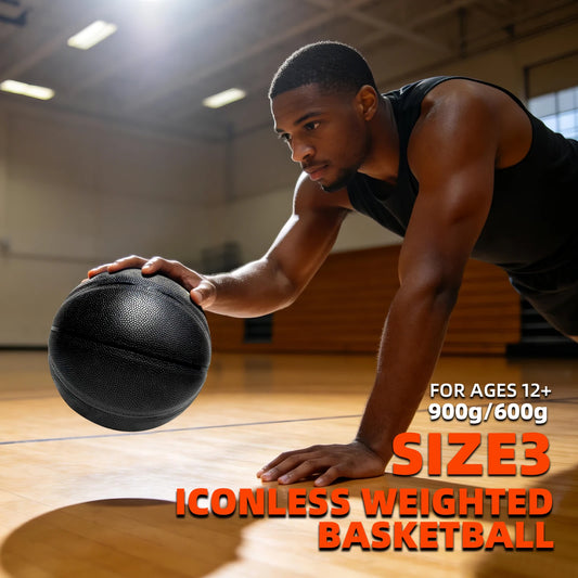 Size 3 Small Ball Weighted Basketball,No Logo 1.32/1.98LBS Trainer Heavy Basketball For Strength Training&Improving Ball Control