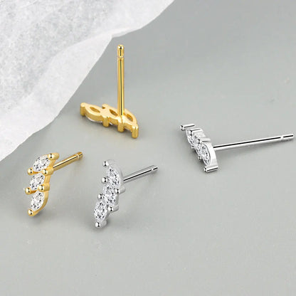 3PCS Stainless Steel Gold Color Circle Hoop Earrings Set for Women Simple Zircon Flower Stud Earring Cartilage Piercing Jewelry