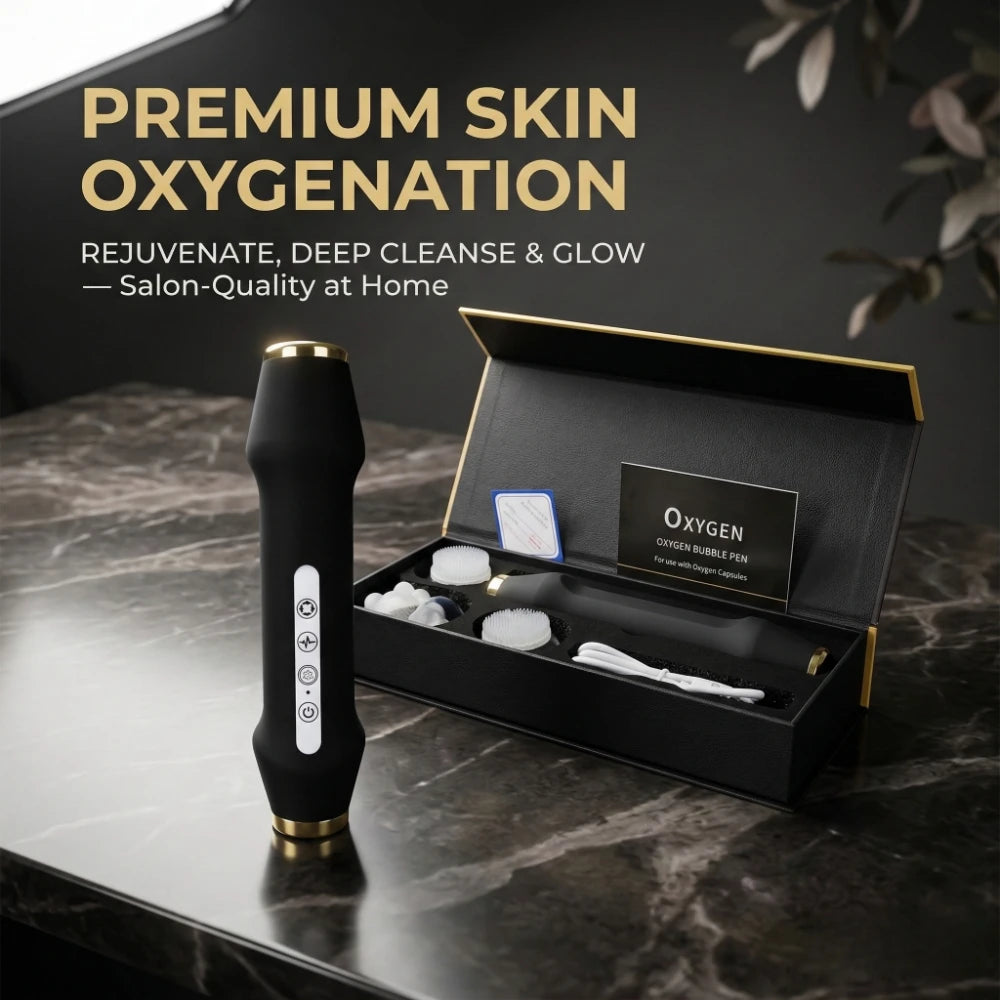 Facial Oxygen Bubble Machine Ultrasonic Cleanser LED Massage Skin Rejuvenation Hydrating Brightening Device