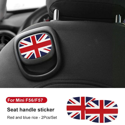 Leather Car Rear Seat Back Handle Decal Cover Protective Sticker For Mini Cooper R56 R55 F56 F57 Interior Decorative Accessories