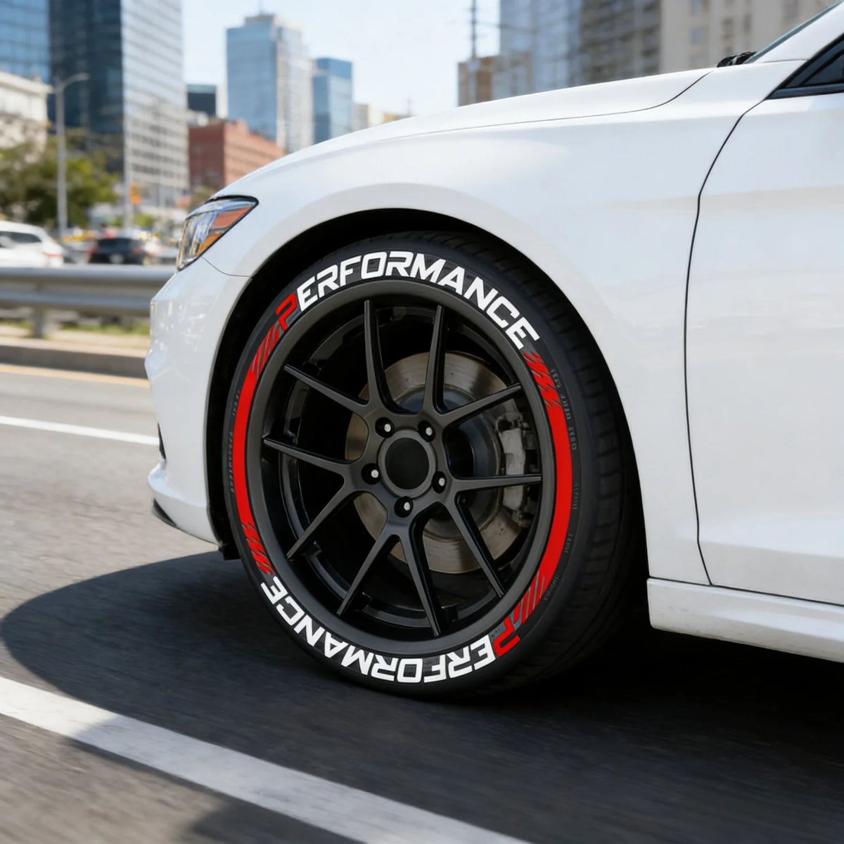 8Pcs/Lot Car Tire Decor Stickers Car Tuning Universal 3D Permanent PVC Joined Stickers Automotive Label Letters for Performance