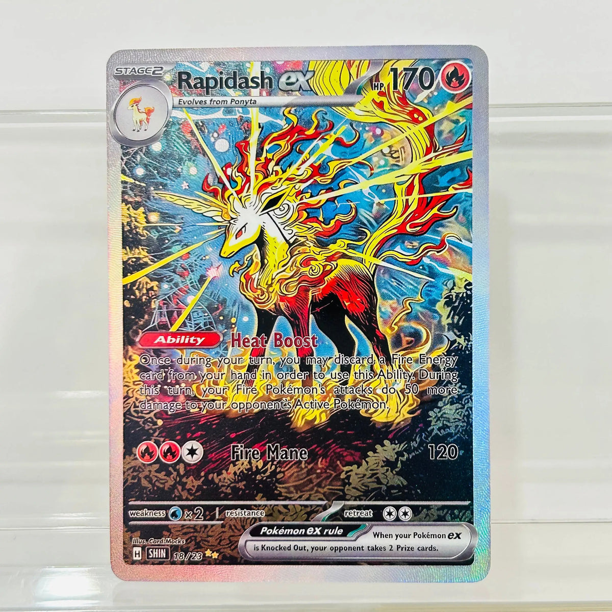 Shining Charizard 17/23 EN Version DIY Holographic Foil Texture Card, Perfect Condition Premium Anime Collection Card