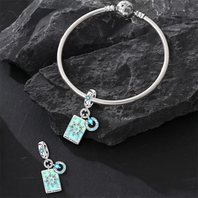 100% 925 Sterling Silver Tarot Collection Pendant DIY Hourglass Beads Fit Pandach Original Bracelet Women Jewelry Birthday Gift