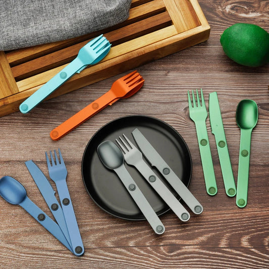 3pcs Magnetic Cutlery Camping Spoon Fork Knife, Portable Travel Picnic Utensils, Lightweight Aluminum Outdoor Eating Tools
