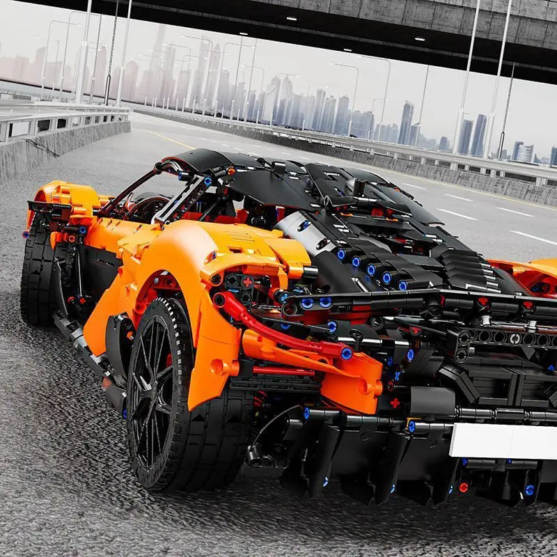 IN STOCK T5051 MOC High Tech 1:6 Orange Sports Car With Motor Building Blocks Bricks Assembling Model Toys Boys Christmas Gift