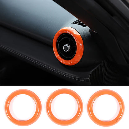 Real Carbon Fiber For Mazda MX-5 MX5 2016-2023 Car Dashboard Panel Air Outlet Decoration Ring Car Interior Accessories