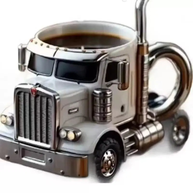 Creative Gifts Truck Coffee Mug Semi Truck Coffee Cup Handcrafted Semi-trailer Shaped Semi-Truck Coffee Mugs For Men Women