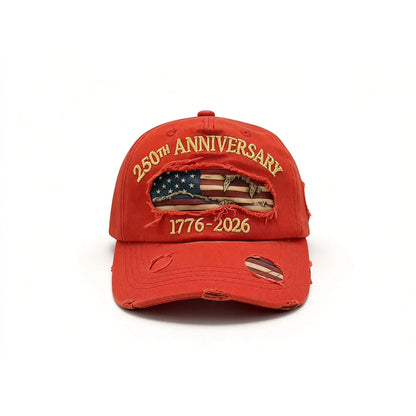 ABLECAP 250th Anniversary Baseball Cap Distressed Washed Vintage Hat Adjustable Embroidered Patch Hat Patriotic Cap