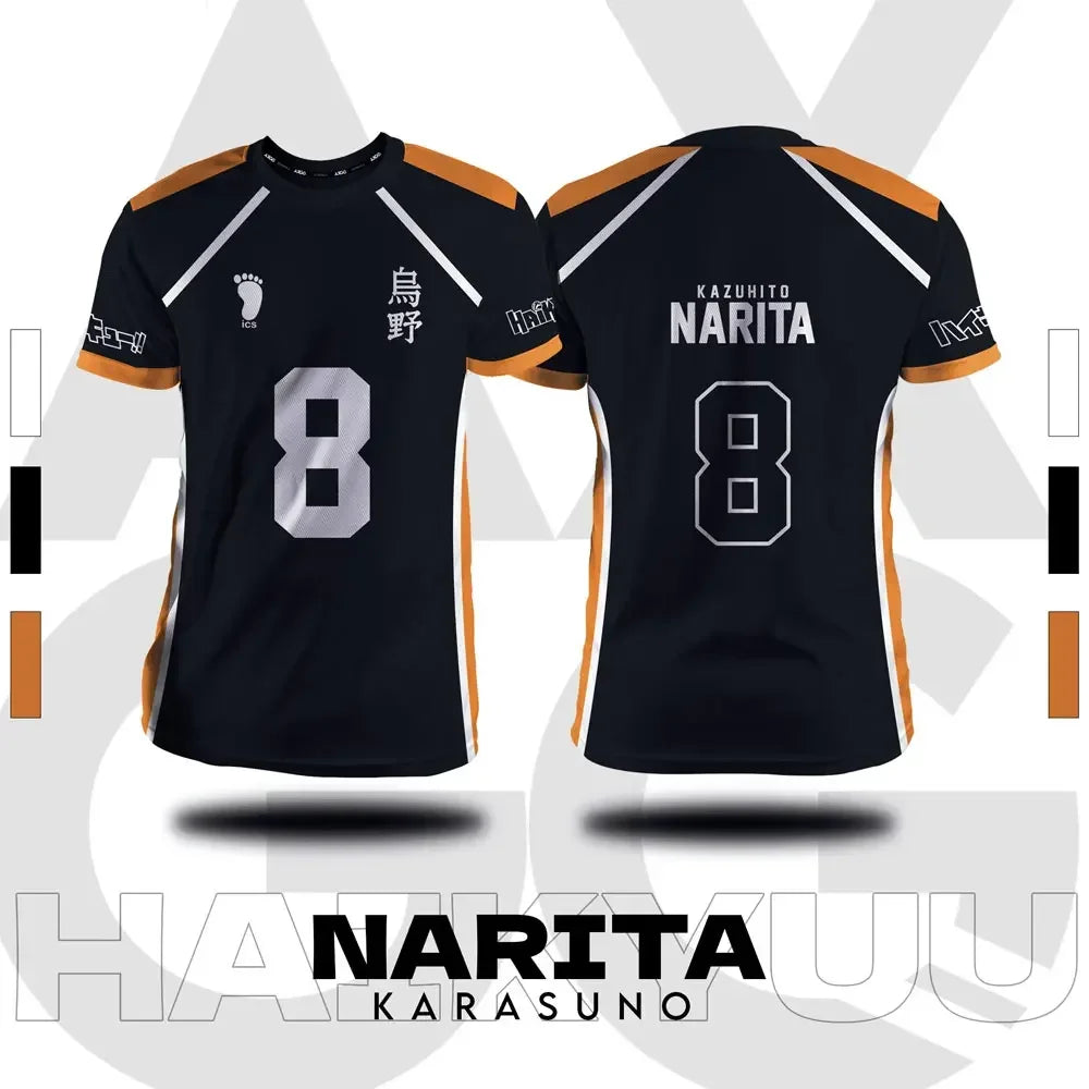 Haikyuu Fukurodani Hinata Cartoon Anime Cosplay Men Jersey Summer Short Sleeve Children Tee Top 2025 New Fashion