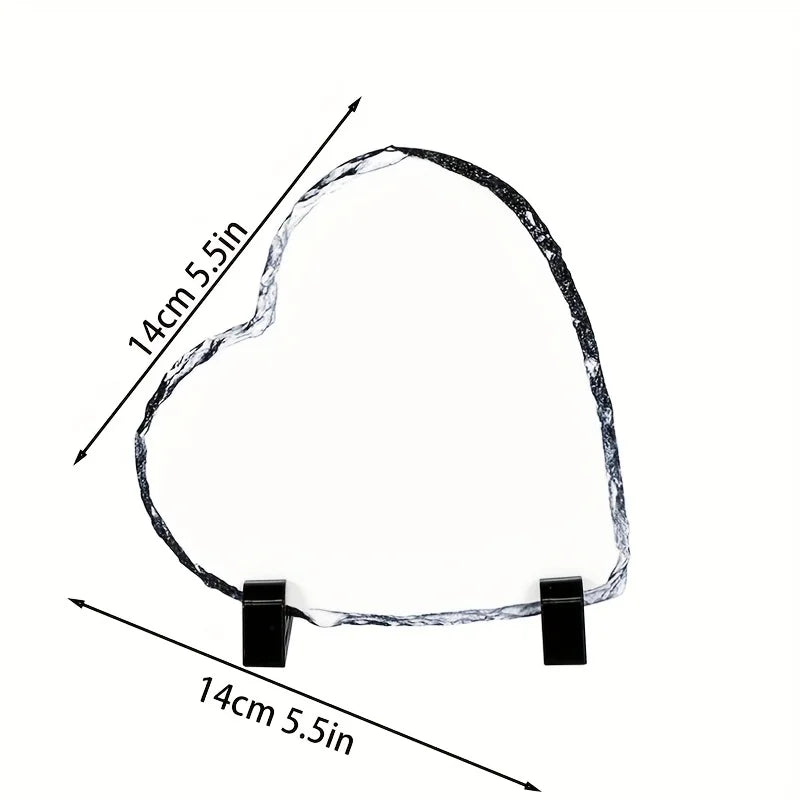 1 Pc Personalized Sublimation Slate Blank-Rectangular Heat Transfer Photo Frame with Display Stand & Heat Tape for DIY Projects
